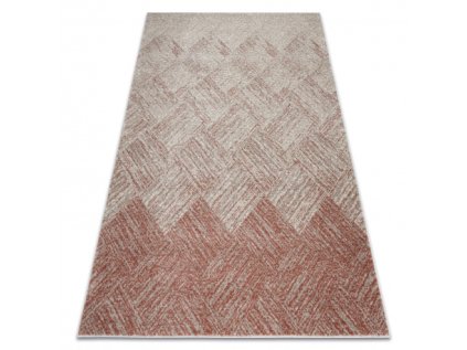 Kusový koberec FUSION 9775 geometrický Moderní Abstraktní krémový terakota hnědý (Rozměr 80x150 cm)