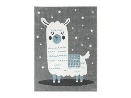 Dětský kusový koberec Lima 9486A Lama šedý krémový (Rozměr 140x190 cm)