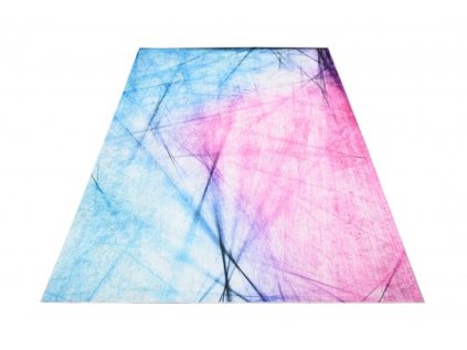 Kusový koberec pratelný TOSCANA 43860 Abstraktní moderní pogumovaný modrý fialový (Rozměr 80x150 cm)