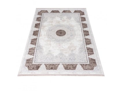 Kusový koberec SAHARA N761A Klasický Moderní krémový hnědý (Rozměr 80x150 cm)