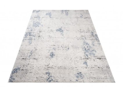 Moderní kusový koberec TROYA U841D krémový / modrý (Rozměr 60x100 cm)