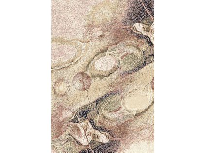 Agnella moderní vlněný koberec Isfahan Bellona Abstraktní tmavě béžový (Rozměr průměr 200 cm)