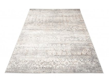 Kusový koberec VALLEY D184A Moderní šedý krémový (Rozměr 80x150 cm)