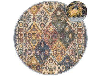 Kulatý koberec MODERN CLASSIC klasický béžový šedý16