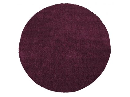 Kulatý koberec vhodný k praní jednobarevný Kamel vínový1