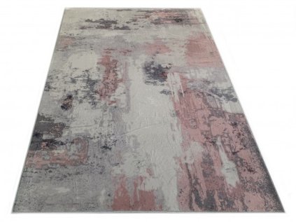 Moderní kusový koberec FLANNEL PRINTED  MRD-395 Abstraktní Pratelný krémový růžový (Rozměr 120x170 cm)