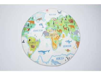 Kulatý dětský koberec KIDS 250321N Mapa Světa