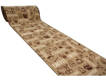 Běhoun pogumovaný Coffee 04 Popisy hnědý (Šíře 67 cm)