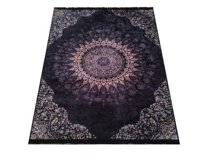 Moderní kusový koberec protiskluzový Horeca-New 130 černý vícebarevný (Rozměr 80x150 cm)