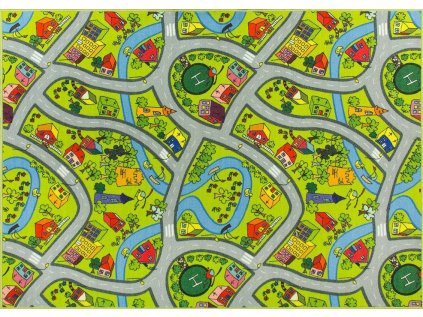 Dětský kusový koberec Uličky 12 zelený