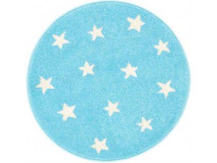Kulatý koberec Agnella Funky Top Starf Hvězdy modrý