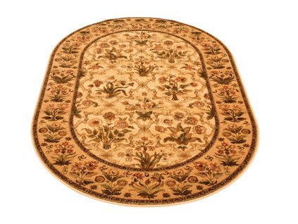 Oválný vlněný koberec Agnella Isfahan Olandia Sahara5
