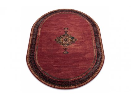 Oválný koberec vlněný Dywilan Polonia Samarkand Rubín