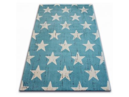 Moderní kusový koberec SCANDI 18209/031 Hvězdy modrý