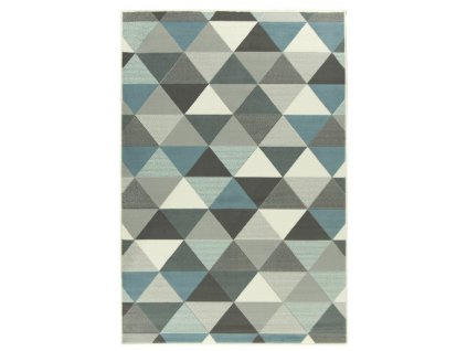 Kusový koberec LUNA 503430/95832 trojúhelníky modrý