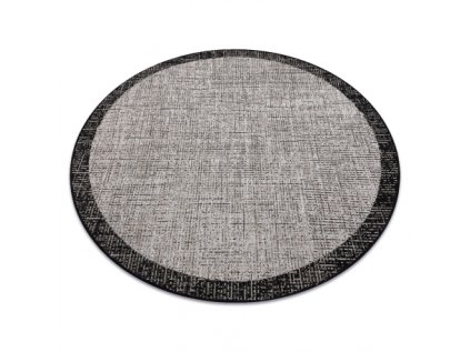 Kulatý koberec Sisal  FLOORLUX 20401 stříbrný / černý