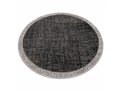 Kulatý koberec Sisal  FLOORLUX 20401 černý / stříbrný