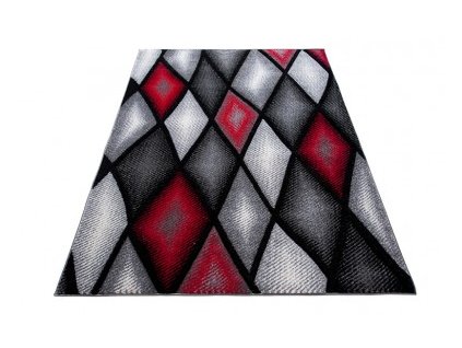 Kusový koberec SUMATRA J373B šedý černý červený2