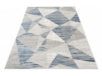 Moderní kusový koberec ASTHANE E455A světle šedý / tmavě modrý