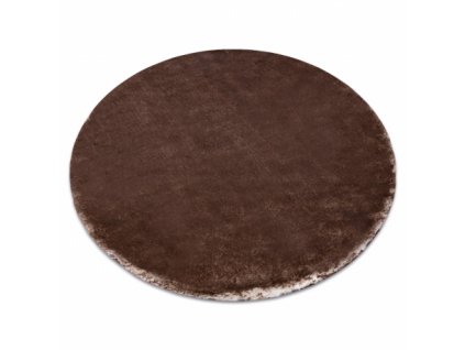Kulatý koberec Shaggy LAPIN slonová kost / čokoládový / hnědý