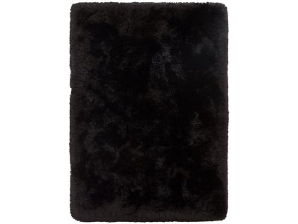 Kusový koberec jednobarevný Shaggy  Plush černý