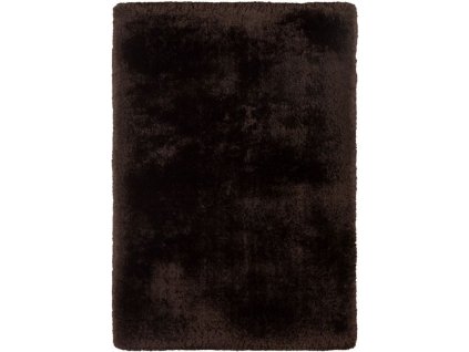 Kusový koberec jednobarevný Shaggy Plush Čokoládový tmavě hnědý