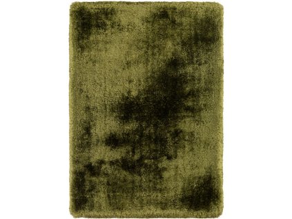 Kusový koberec jednobarevný Shaggy Plush zelený