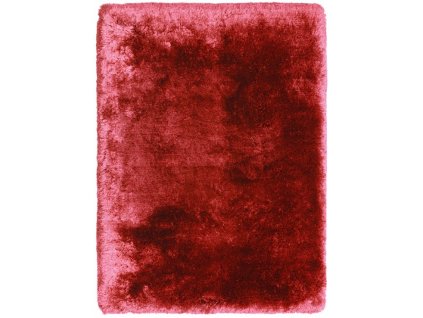 Kusový koberec jednobarevný Shaggy Plush červený