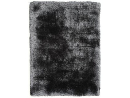 Kusový koberec jednobarevný Shaggy Plush Slate tmavě šedý / černý