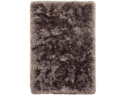 Kusový koberec jednobarevný Shaggy Plush Zinc tmavě béžový / šedý