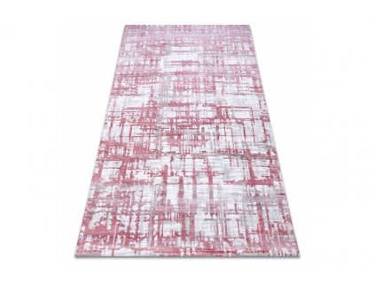 Kusový koberec akrylový DIZAYN 122 světle růžový světle šedý