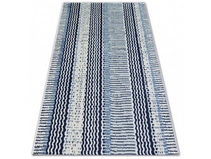 Kusový koberec Sisal COLOR 19246/699 Květy modrý - Kobercový ráj