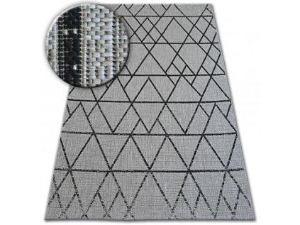 Koberec SISAL FLOORLUX 20508 stříbrný / černý