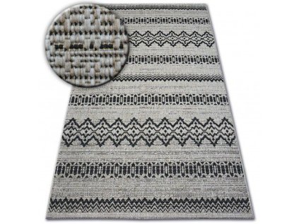 Koberec SISAL FLOORLUX 20510 stříbrný / černý