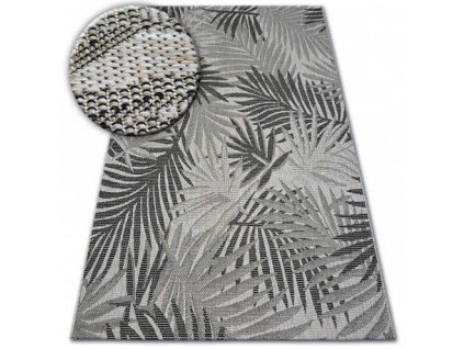 Kusový koberec Sisal FLOORLUX 20504 stříbrný / černý