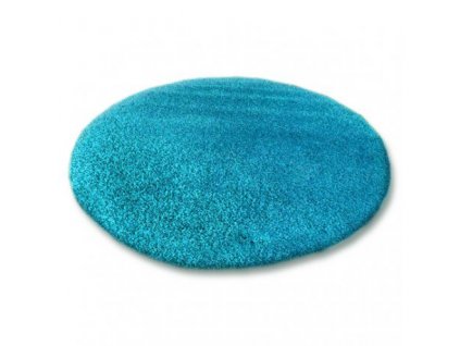 Kulatý koberec SHAGGY 5cm tyrkysový