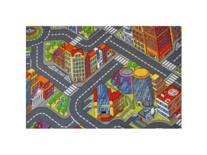 Dětský kusový koberec ULIČKY BIG CITY šedý