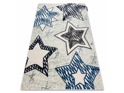 Dětský kusový koberec PETIT STARS Hvězdy modrý
