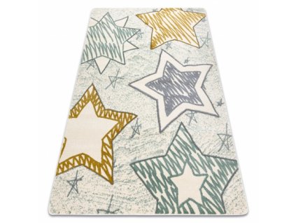 Dětský kusový koberec PETIT STARS Hvězdy zelený