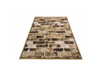 Moderní kusový koberec 70911 24326 TANGO Cihlová zeď hnědý 1