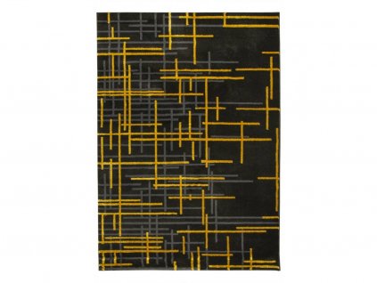 Moderní kusový koberec FESTIVAL 2732A černý žlutý