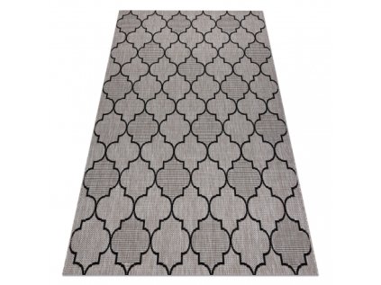 Kusový koberec Sisal FLOORLUX 20607 stříbrný / černý