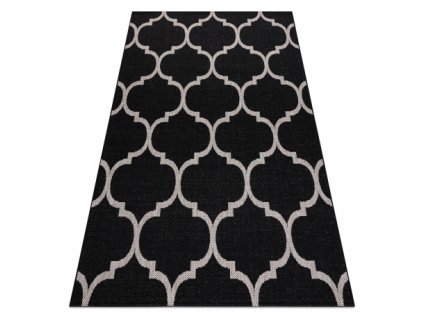 Kusový koberec Sisal FLOORLUX 20608 Marokánský vzor černý / stříbrný