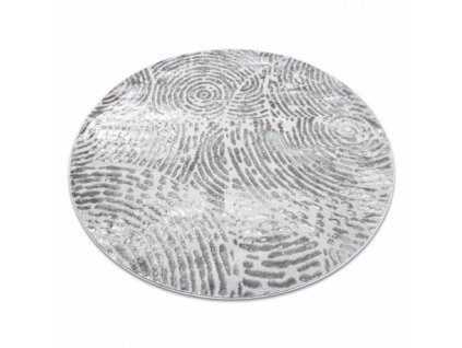 Kulatý kusový koberec MEFE 8725 šedý