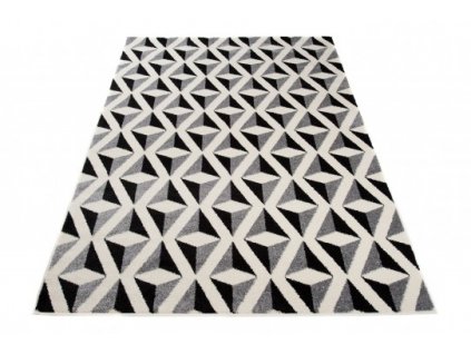 Moderní kusový koberec MAROKO T425B černý šedý bílý