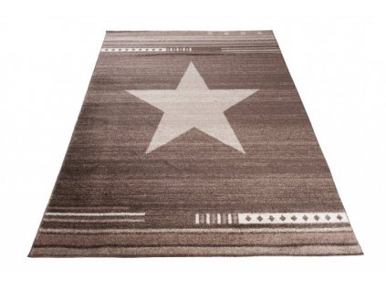 Moderní kusový koberec MAROKO L916A Hvězda hnědý