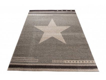 Moderní kusový koberec MAROKO L916A Hvězda fume béžový