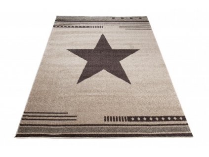 Moderní kusový koberec MAROKO L916C Hvězda krémový