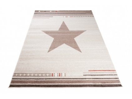 Moderní kusový koberec MAROKO L916B Hvězda krémový