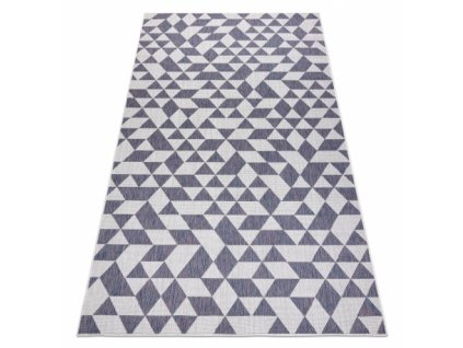 Kusový koberec Sisalový SION 22373 Trojúhelníky ecru / modrý / růžový